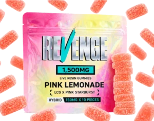 1500mg Hybrid Revenge Pink Lemonade Live Resin Infused Gummies (150mgx10)