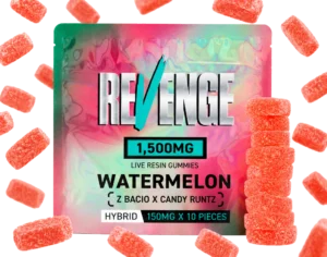 1500mg Hybrid Revenge Watermelon Live Resin Infused Gummies (150mgx10)