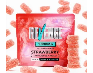 3000 Indica Revenge Strawberry Live Resin Infused Gummies