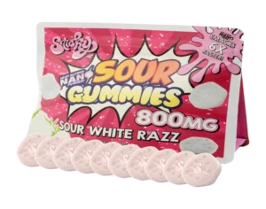 Nano Sticky Bites 800mg ~ Sour White Razz - 80mgx10